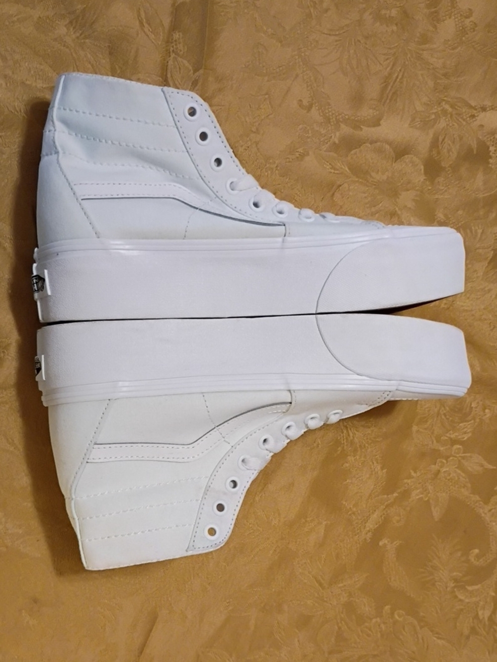 VANS Sk8-Hi Platform White Canvas High-Top Sneakers Women's 8.5 Men's 7.0 - Picture 7 of 10